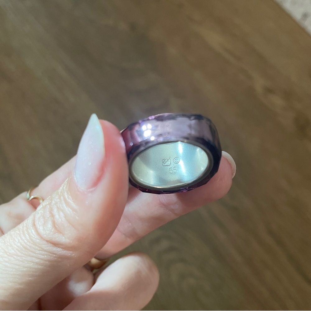 Swarovski Silver Plated Amethyst Crystal Ring - Picture 13 of 14